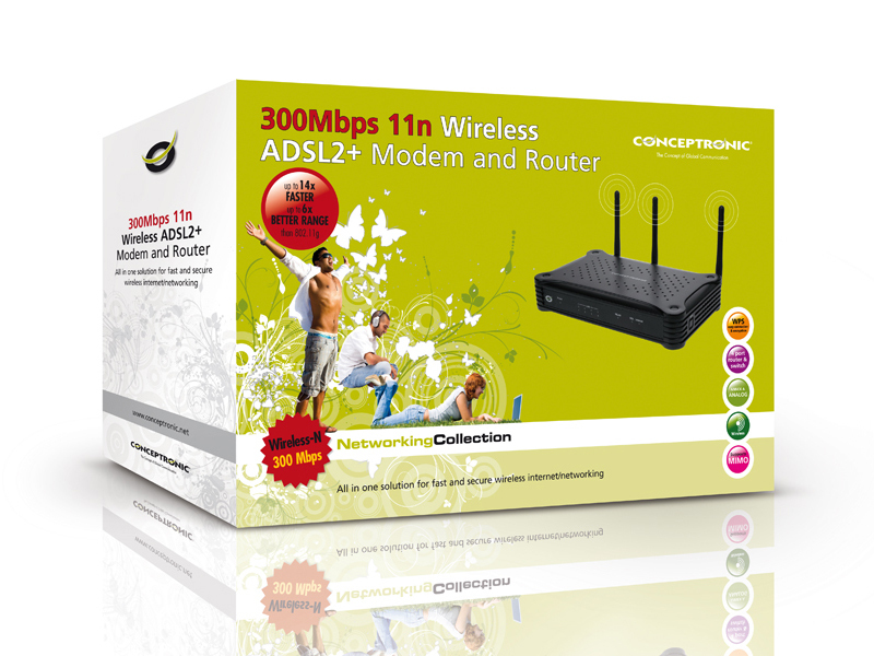 Conceptronic 300 Mbps Wireless 11n ADSL Modem and Router – image 5