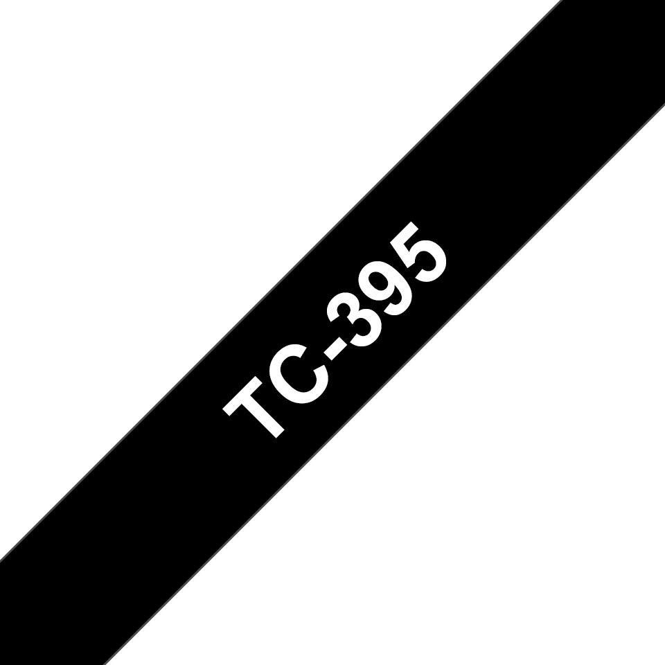 Brother TC-395 etikett-tejp Vit på svart