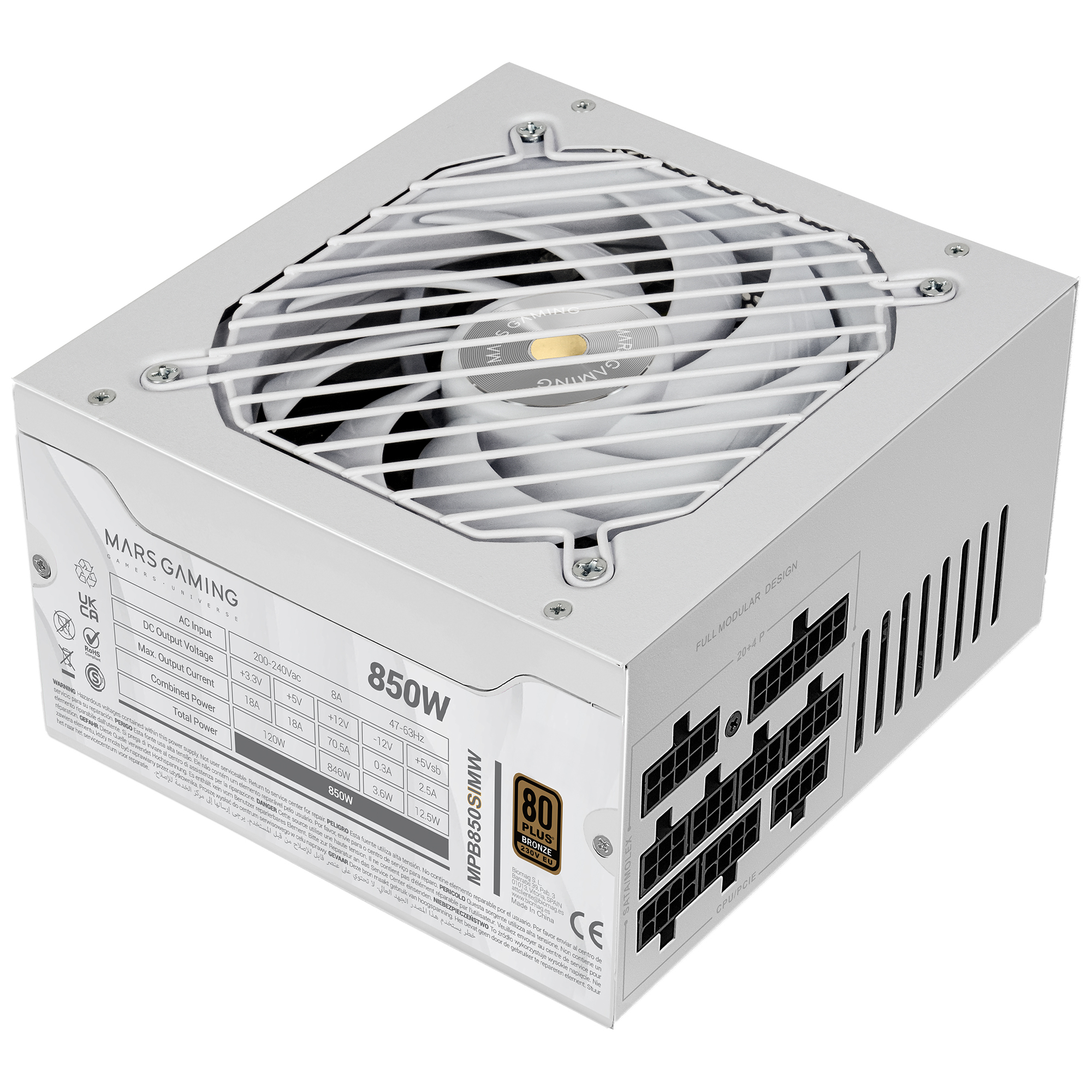 Mars Gaming MPB850SIMW power supply unit – image 2