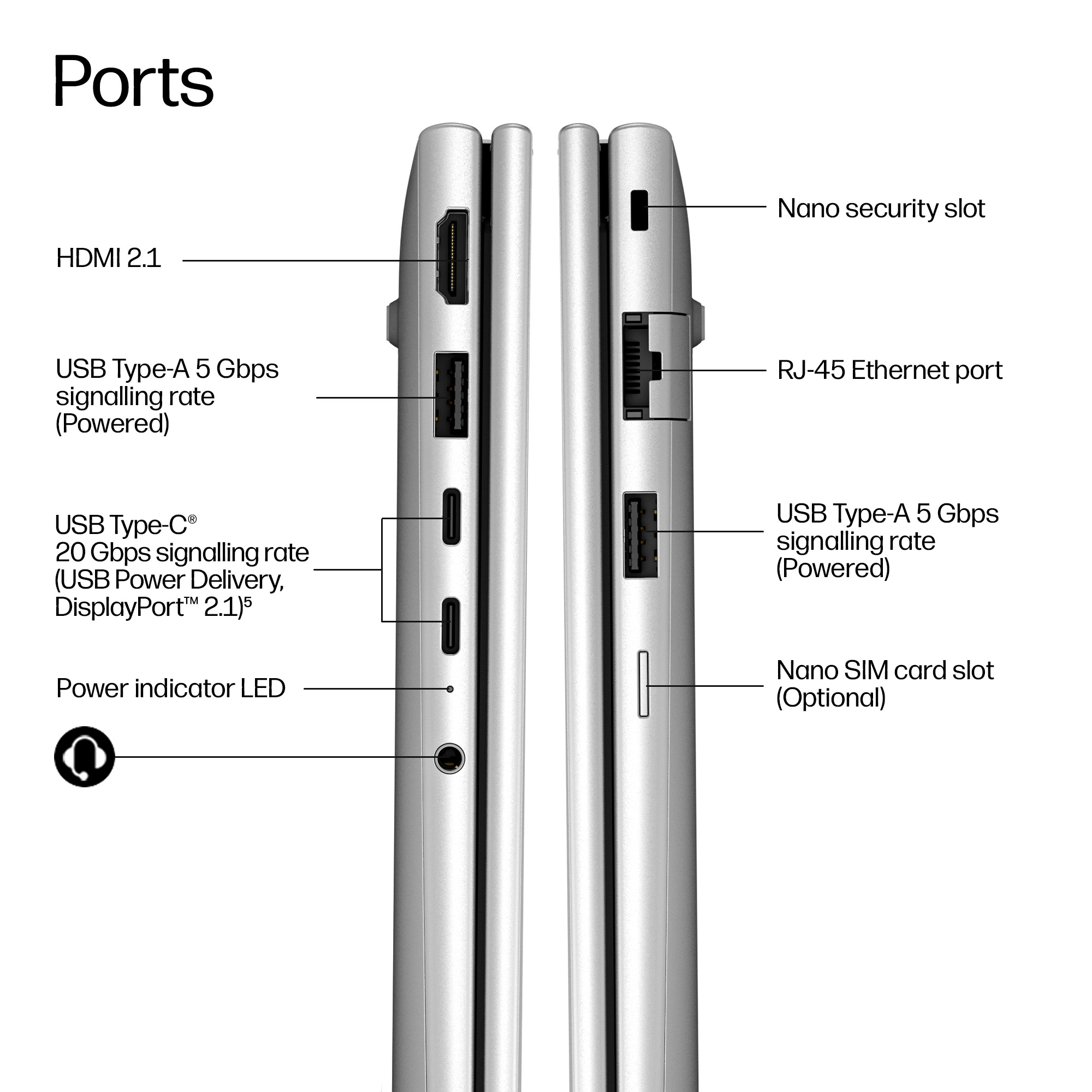 HP DY1Z5AT laptop Intel Core 3 35.6 cm (14″) WUXGA 16 GB LPDDR5x-SDRAM 512 GB SSD Wi-Fi 6E (802.11ax) Windows 11 Pro AI PC Silver image 4