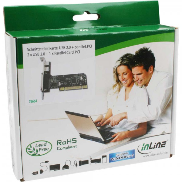 InLine 76664B interface cards/adapter Internal Parallel, USB 2.0 – image 2