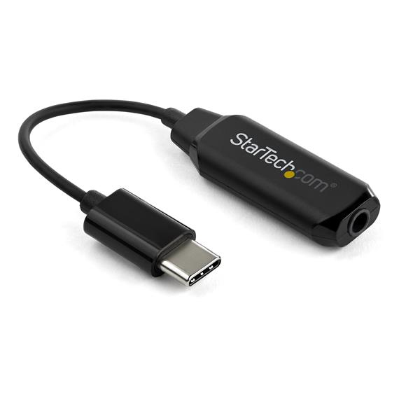 StarTech.com USB C to 3.5mm Audio Adapter - USB Type C to AUX Female Wired Headphone Jack w/32-bit DAC - Active USB C Digital Sound Card for Headset Audio Confe