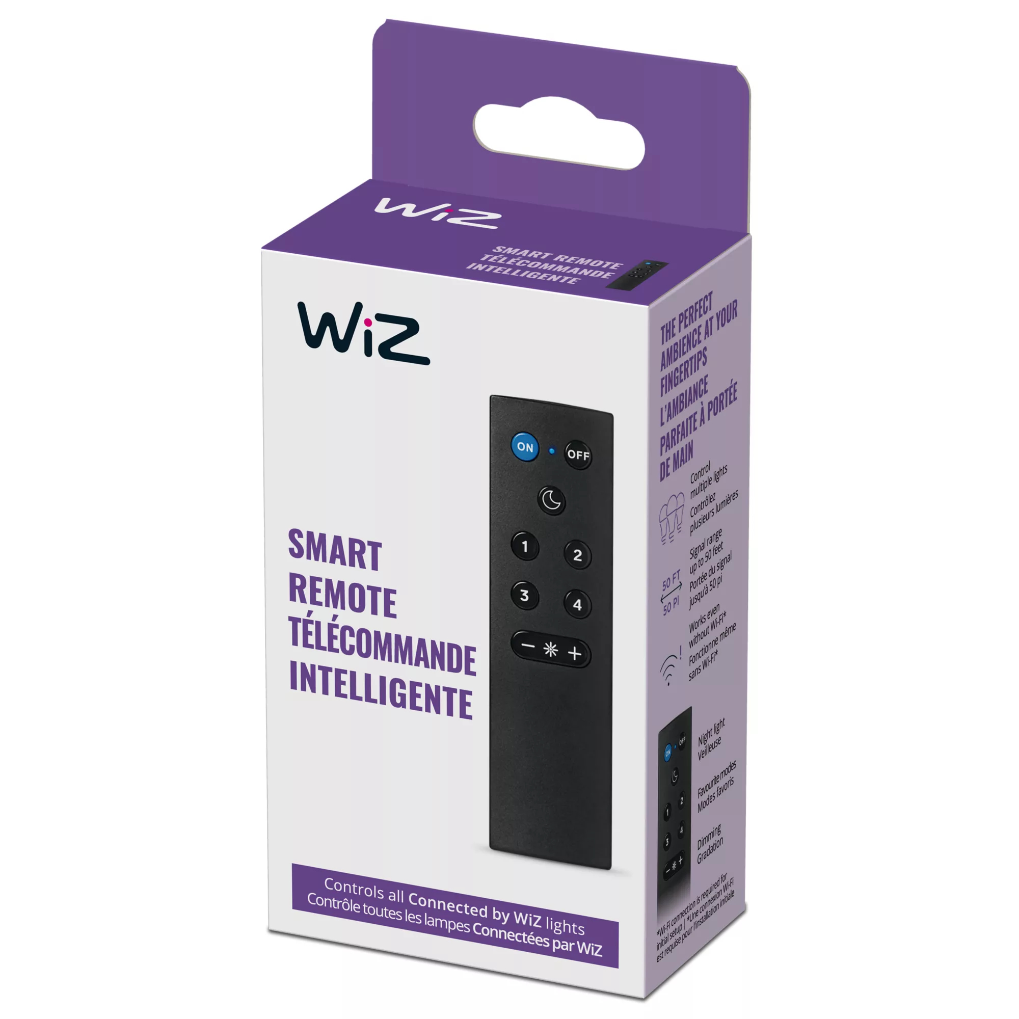 WiZ 046677603595 remote control Wi-Fi/Bluetooth Lighting Press buttons – image 3