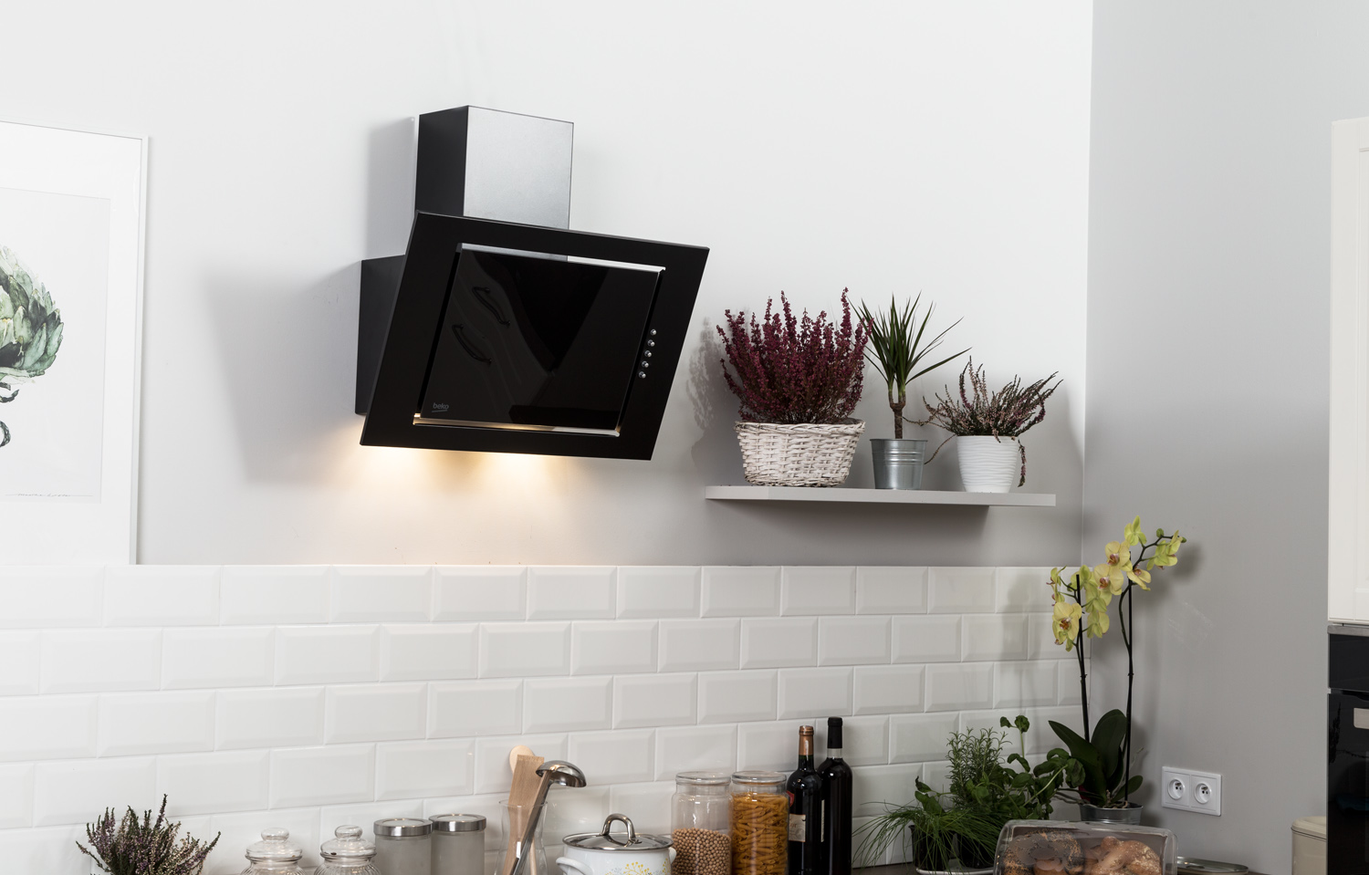 Beko HCA62321B cooker hood Wall-mounted Black 130 m³/h – image 2