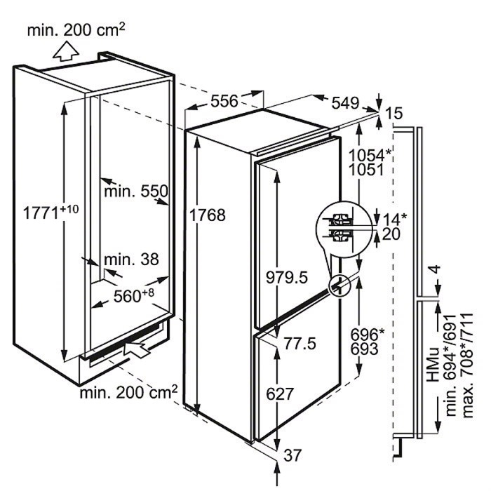 Electrolux ENC2815AOW fridge-freezer Built-in – image 2