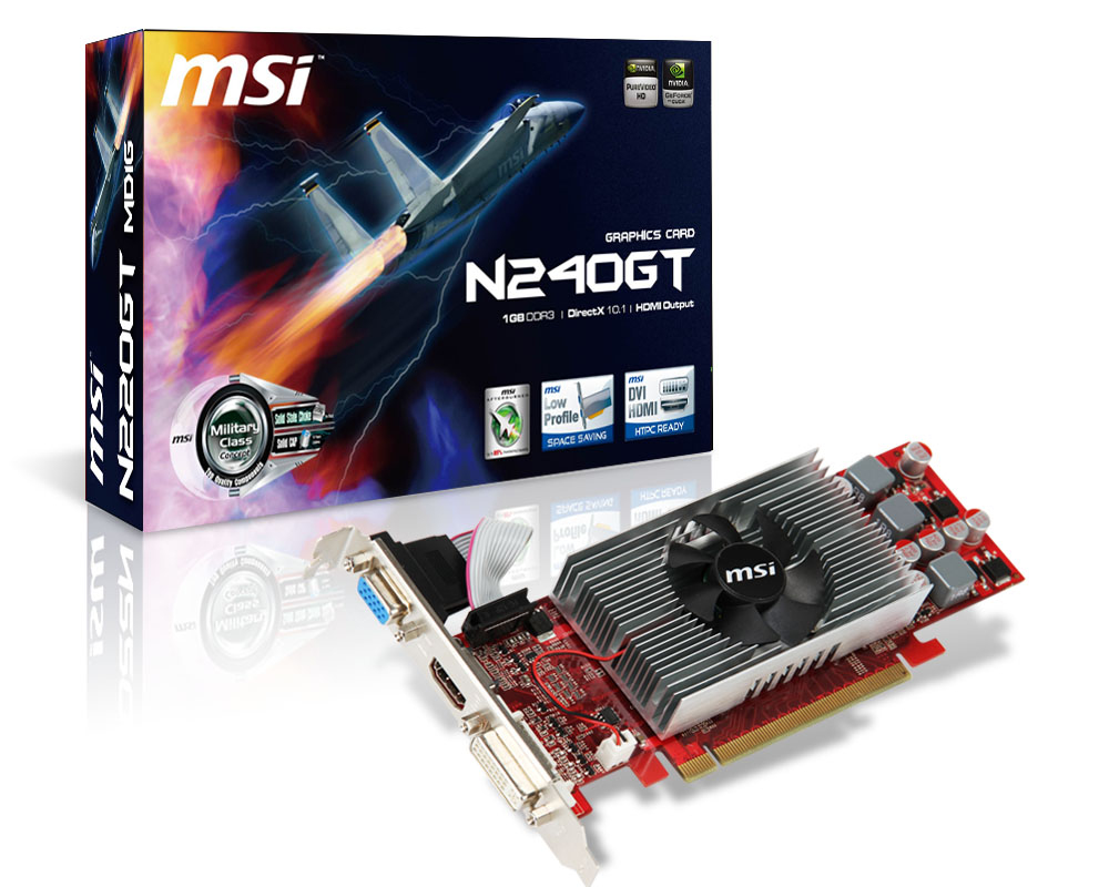 MSI N240-MD1GD3/LP NVIDIA GeForce GT 240