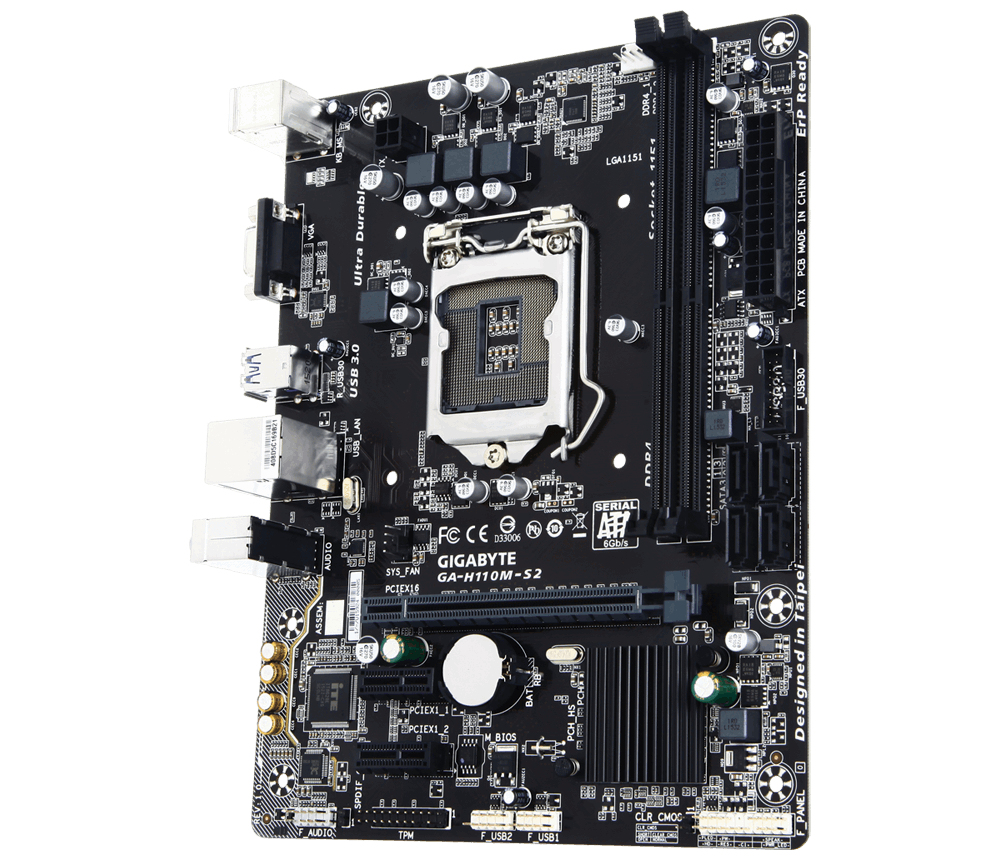 GIGABYTE GA-H110M-S2 motherboard Intel® H110 LGA 1151 (Socket H4) micro ATX – image 1