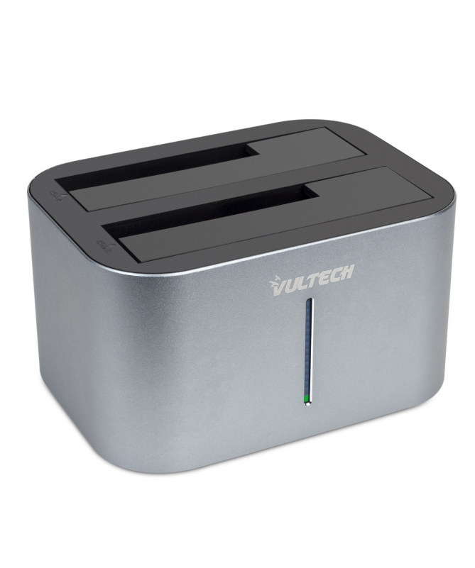 Vultech DK2-USB3 storage drive docking station USB 3.2 Gen 1 (3.1 Gen 1) Type-B Black, Grey – image 1