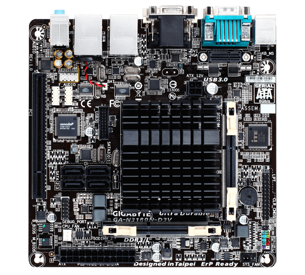 GIGABYTE GA-N3160N-D3V BGA 1170 mini ITX – image 2