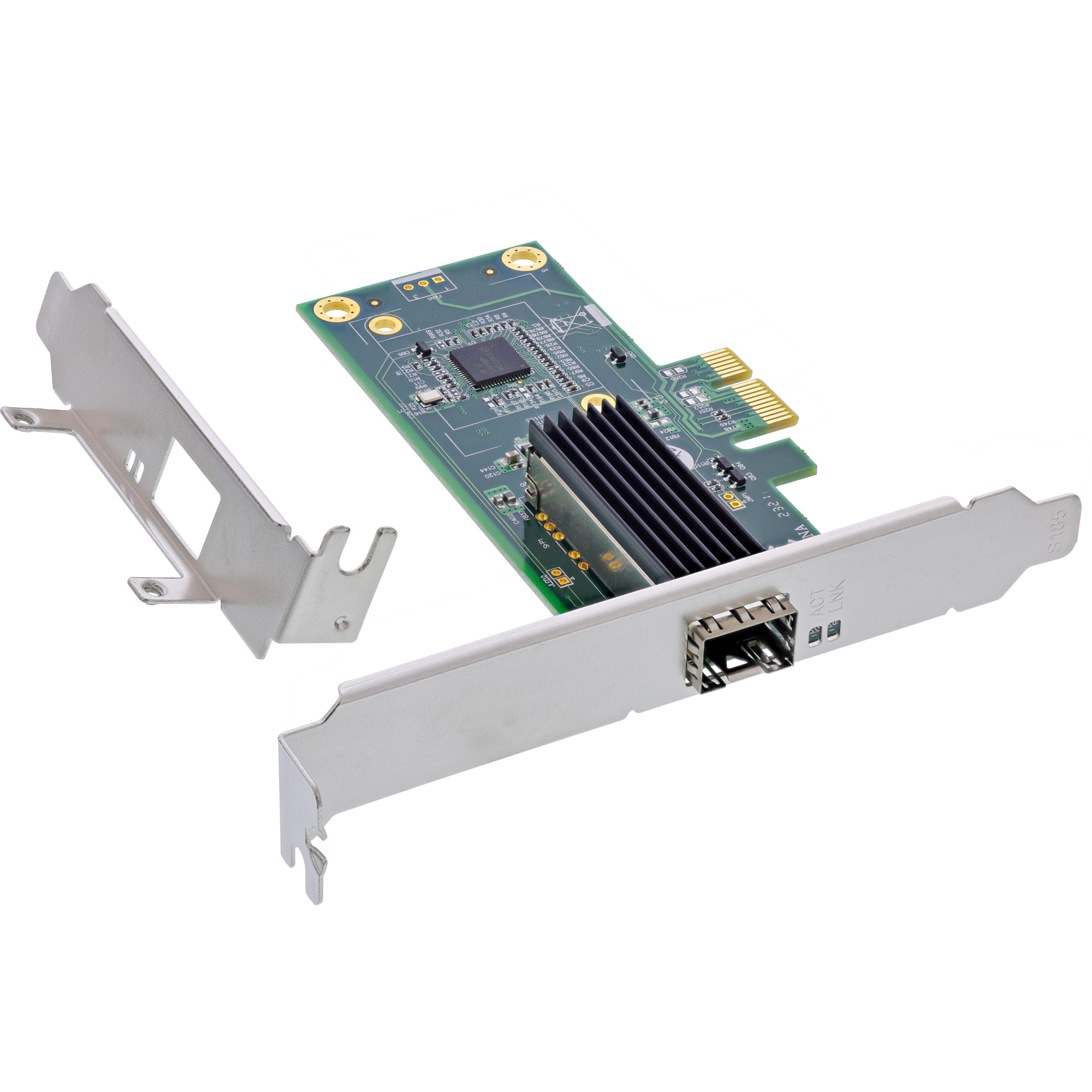 InLine Gigabit network card, 1x SFP, PCIe x1, incl. low profile slot bracket – image 1