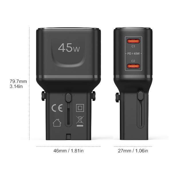 Celly MULTIPLUGSL45W mobile device charger Headphones, Smartphone, Tablet Black AC Fast charging Indoor – image 5