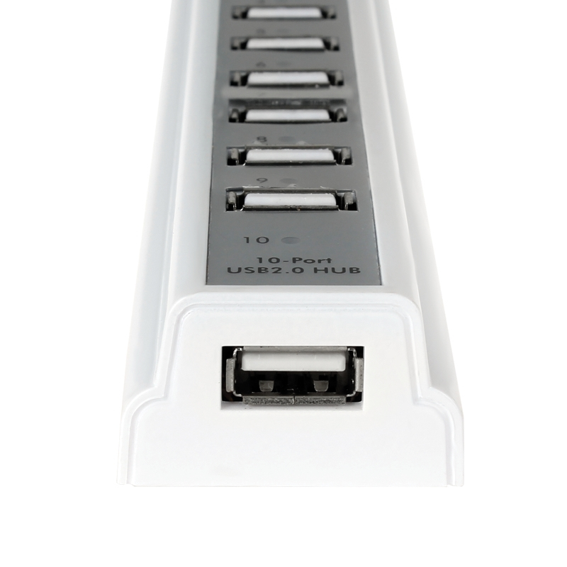 Vultech HU-10B interface hub USB 2.0 480 Mbit/s Grey, White – image 2
