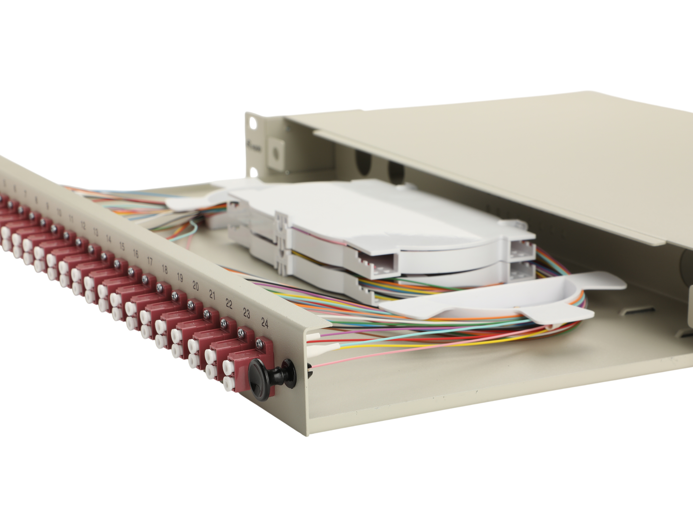 Equip LWL-Spleißkasten 24-Port LC-Duplex OM4 1U komplett  gr