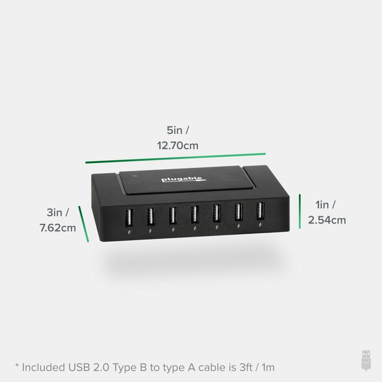 Plugable Technologies USB2-HUB7BC interface hub USB 2.0 480 Mbit/s Black – image 5
