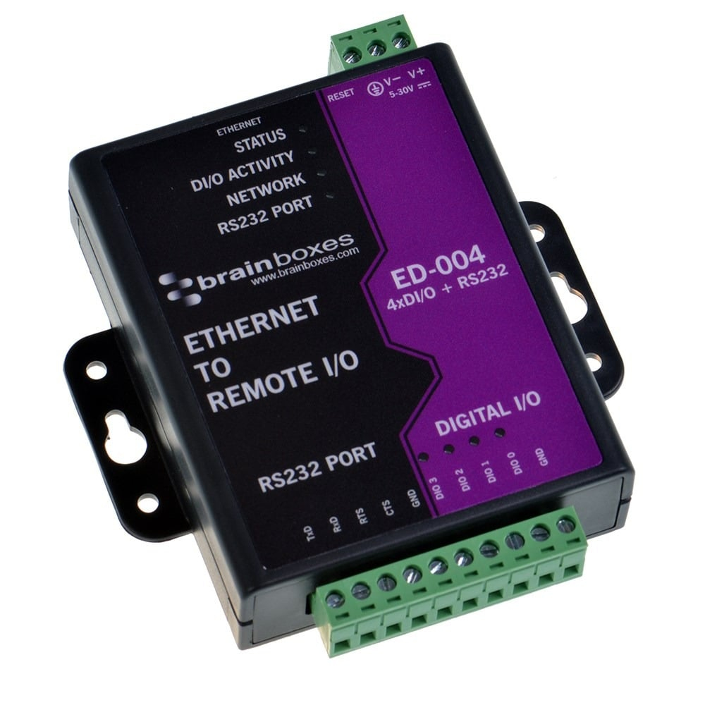 Brainboxes ED-004 Ethernet to 4 Digital IO and RS232 Serial Port – image 1