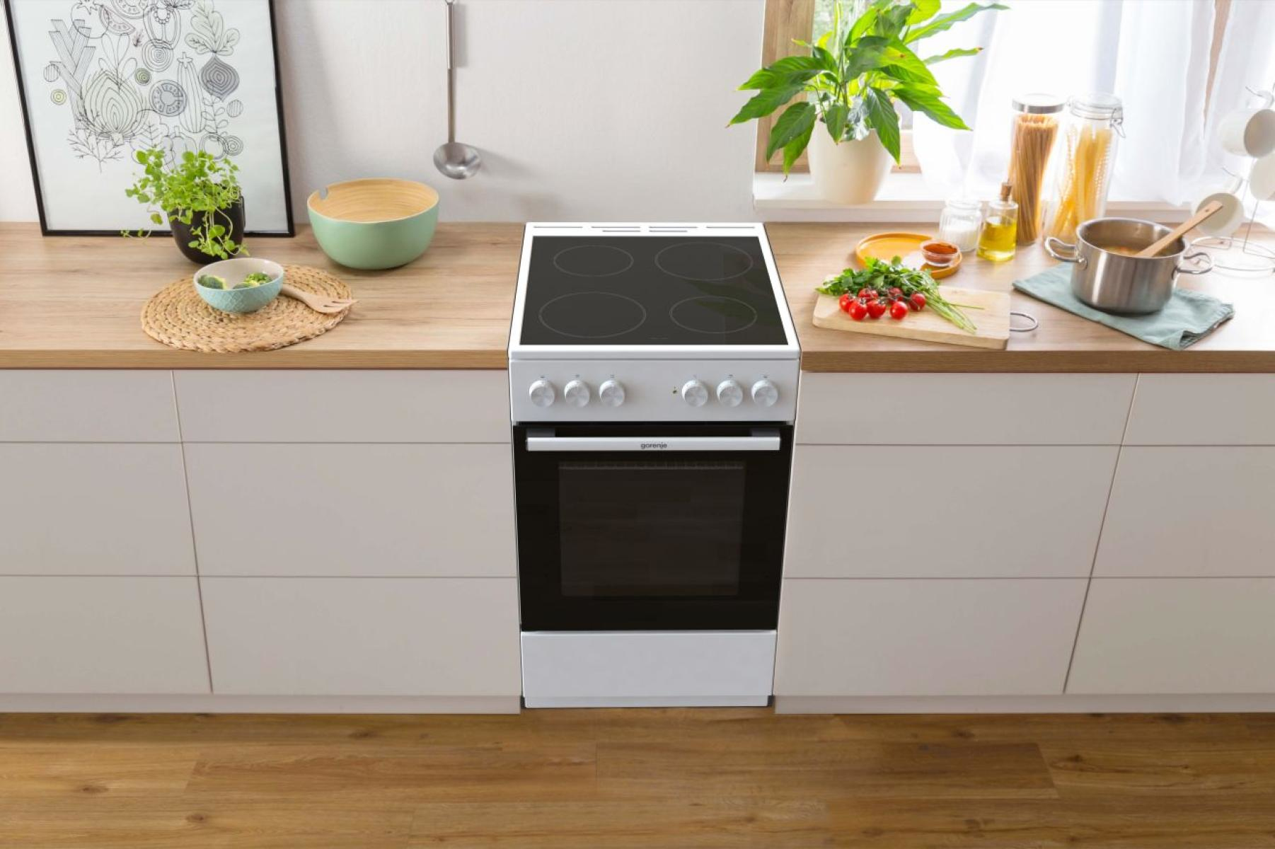 Gorenje GEC5A11WG cooker Freestanding cooker Electric Ceramic hob Black, White – image 7