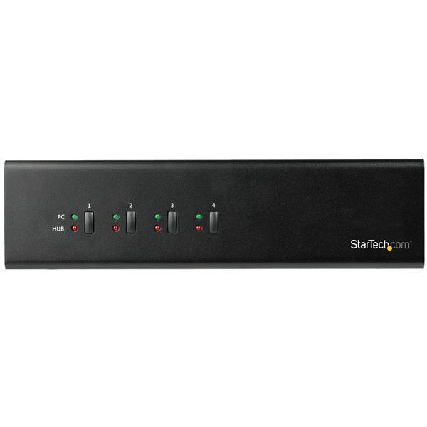 StarTech.com 4 Port Dual Monitor DVI KVM Switch - Dual Screen Display Compact USB KVM Switch with Integrated USB 3.0 Hub & Audio - Dual View KVM - Dell HP Apple – image 2