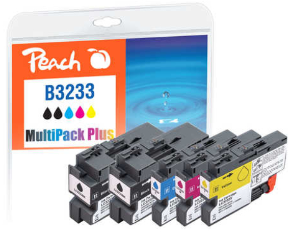 Peach LC-3233 ink cartridge 5 pc(s) Black, Cyan, Magenta, Yellow