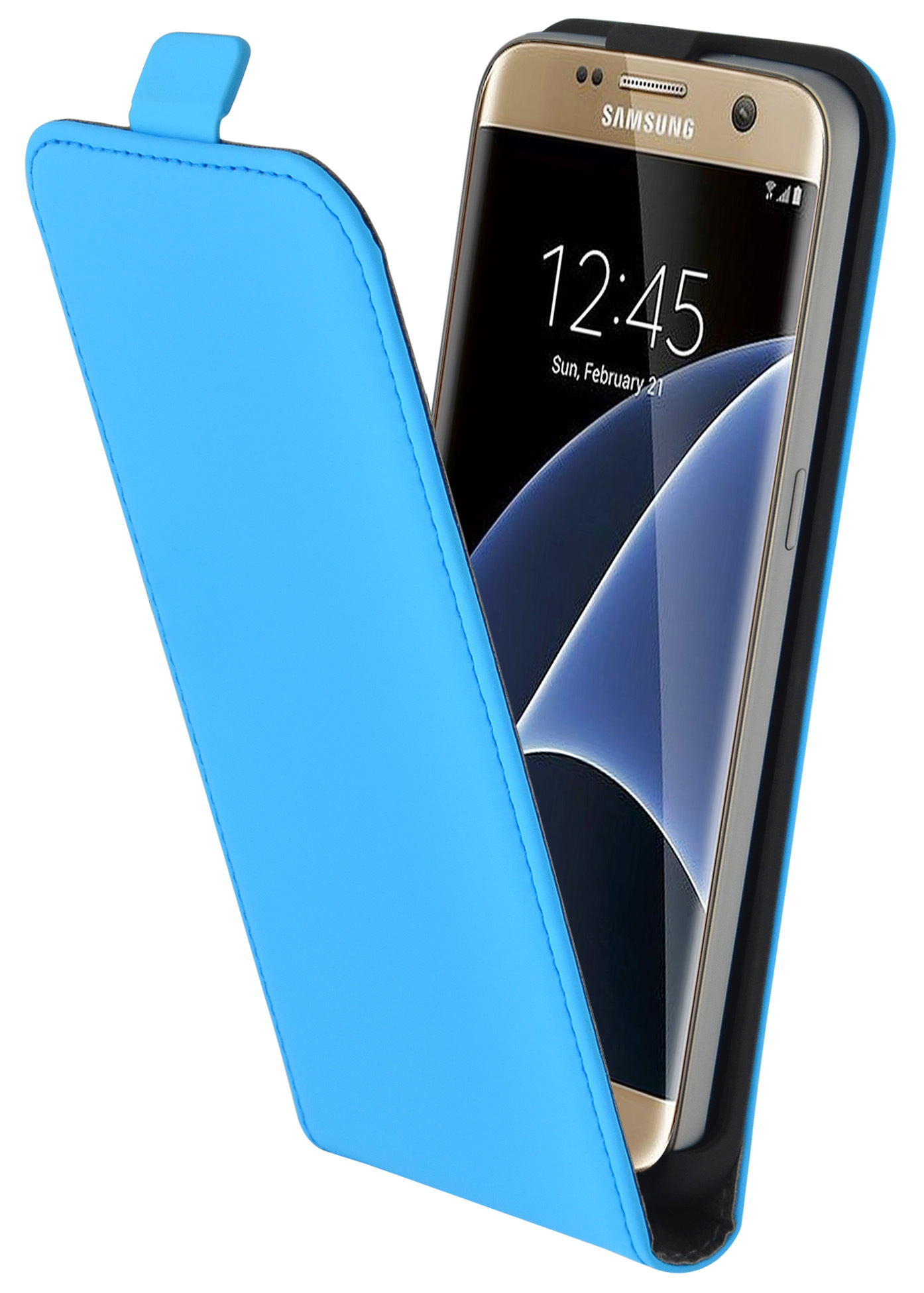Mobiparts Premium Flip Case Samsung Galaxy S7 Light Blue