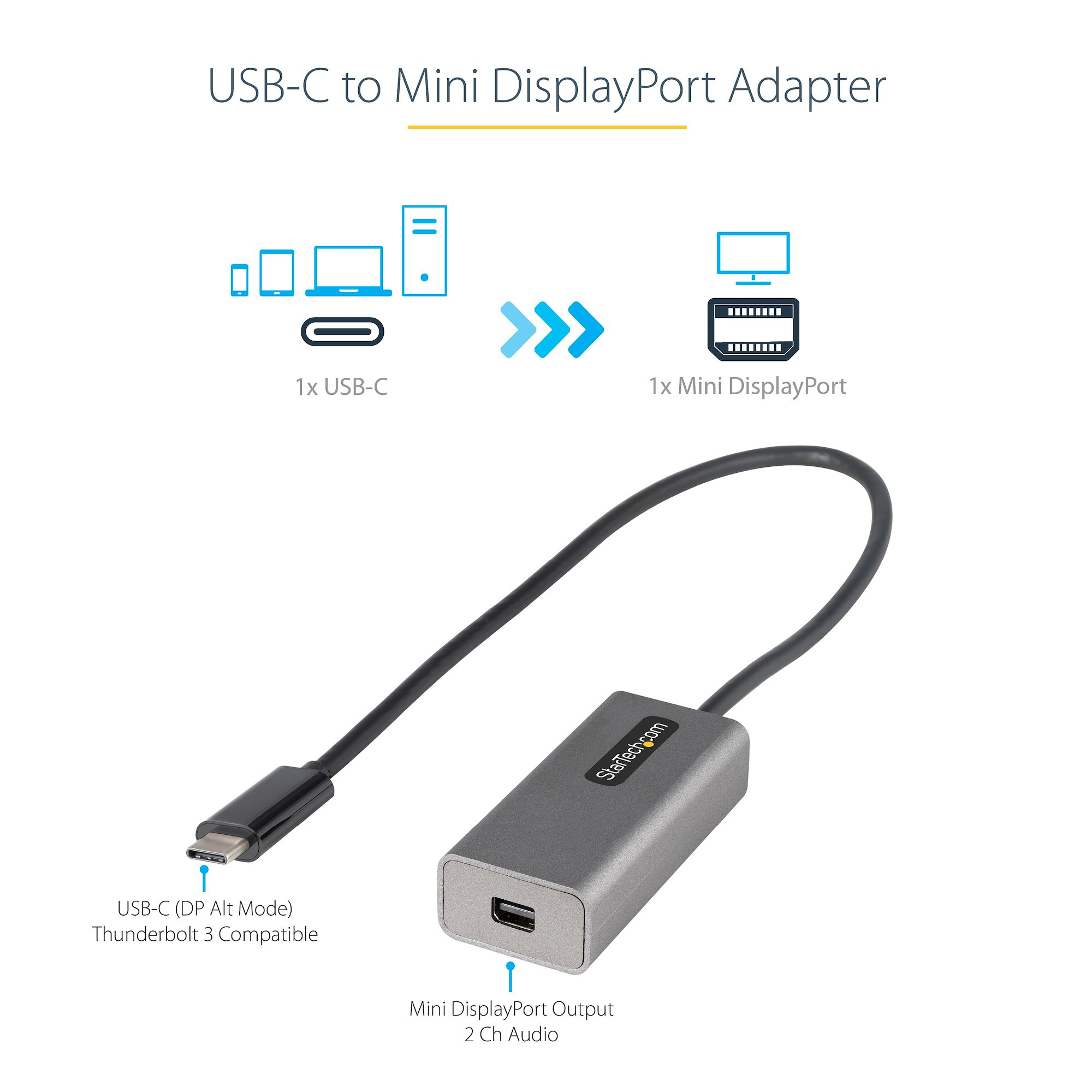 StarTech.com USB C to Mini DisplayPort Adapter - 4K – image 4