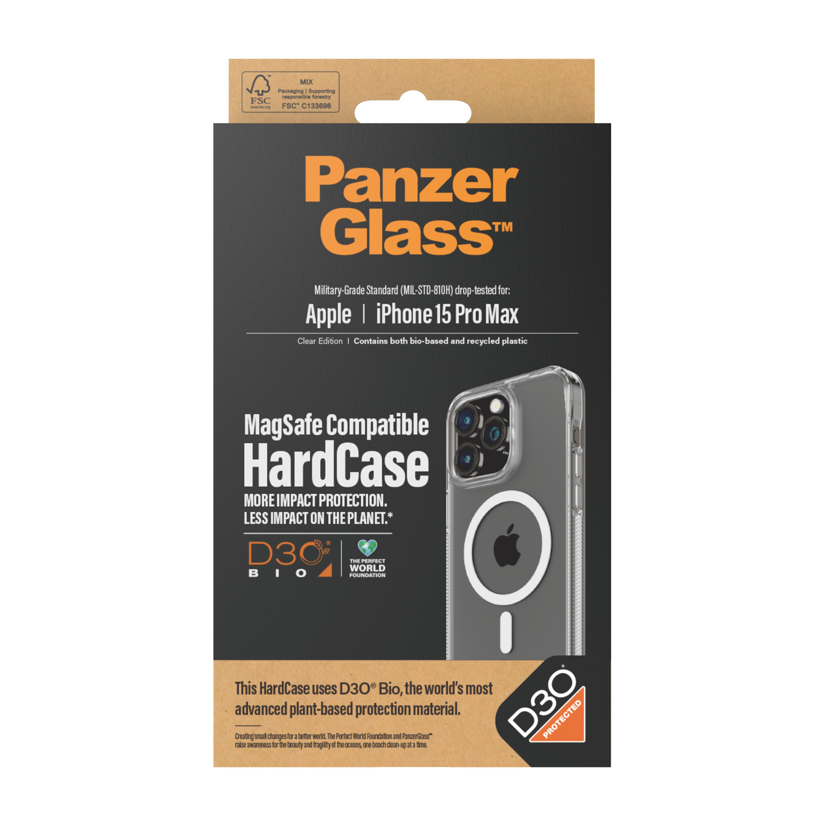 PanzerGlass® HardCase Transparent w. White MagSafe & D3O® iPhone 15 Pro Max – image 3