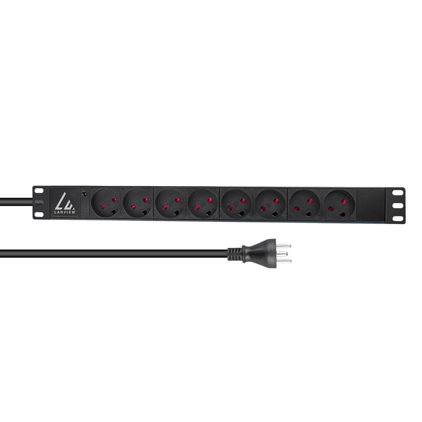 Lanview LVR-2MDK-LIC-DK8 power distribution unit (PDU) 8 AC outlet(s) 1U Black – image 1