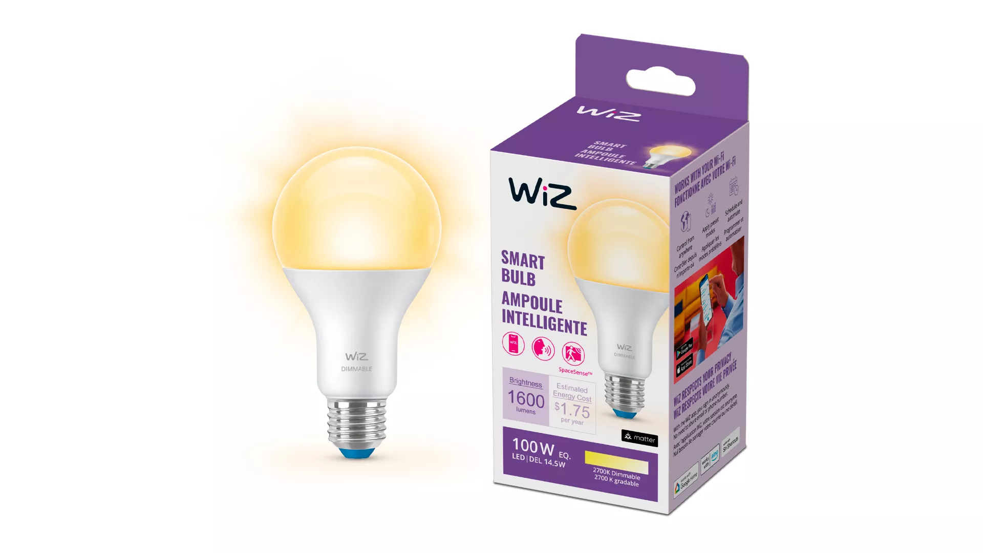 WiZ 046677603557 smart lighting Smart bulb Wi-Fi/Bluetooth – image 2