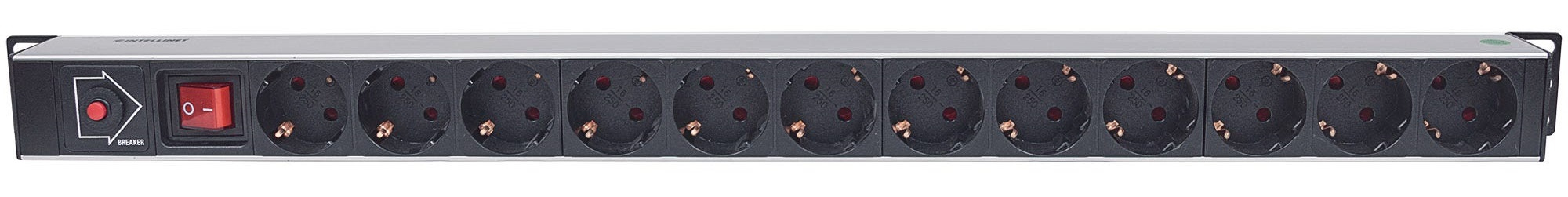 Intellinet Vertical Rackmount 12-Output Power Distribution Unit (PDU), EU CEE 7/3 Outlets, With On/Off Switch and Overload Protection, Built-in 1.8m Power Cord – image 3