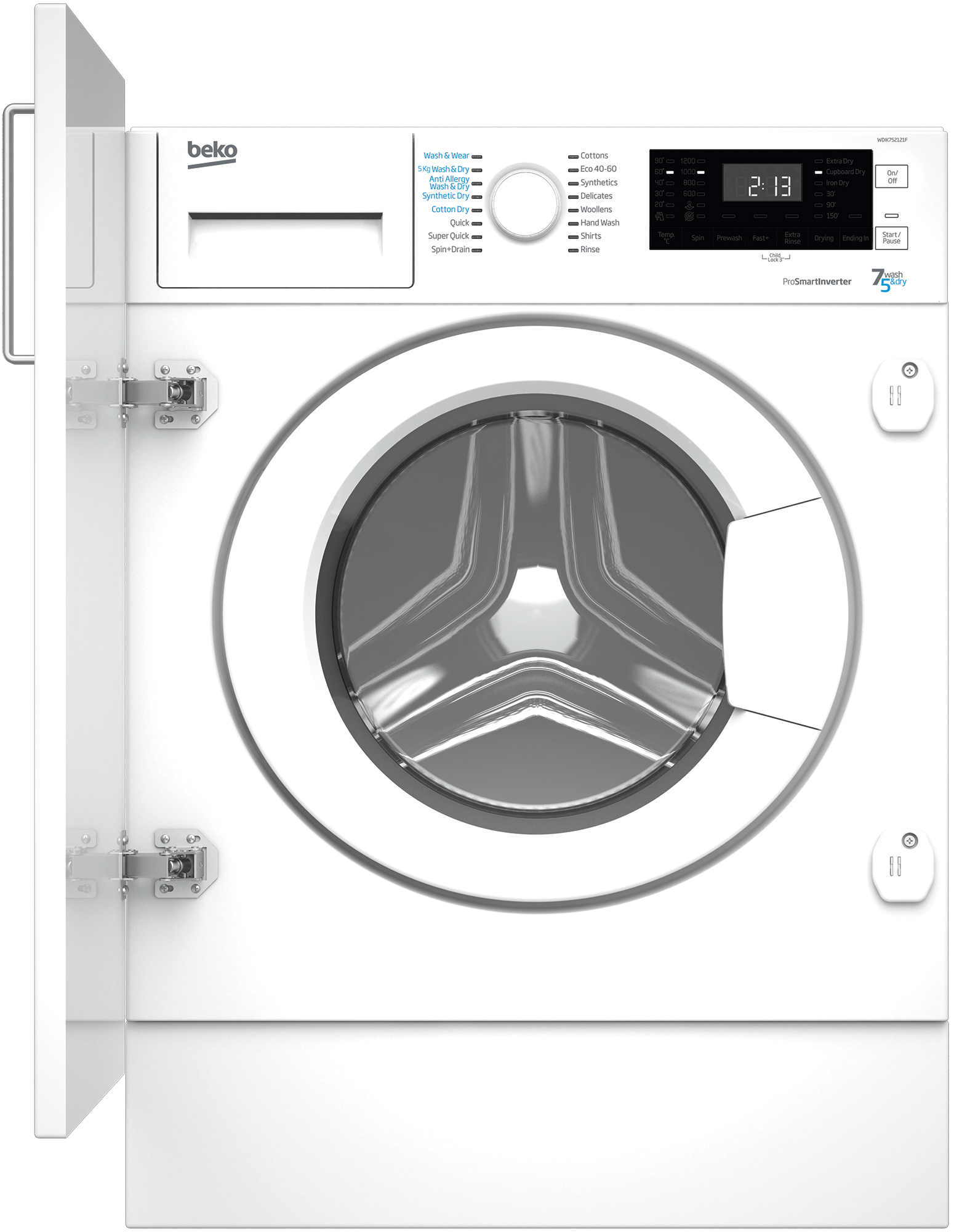 Beko WDIK752121F washer dryer Built-in Front-load White
