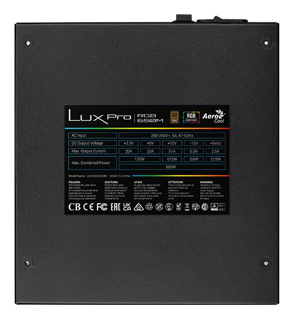 Aerocool LUXPRORGB650M power supply unit – image 6
