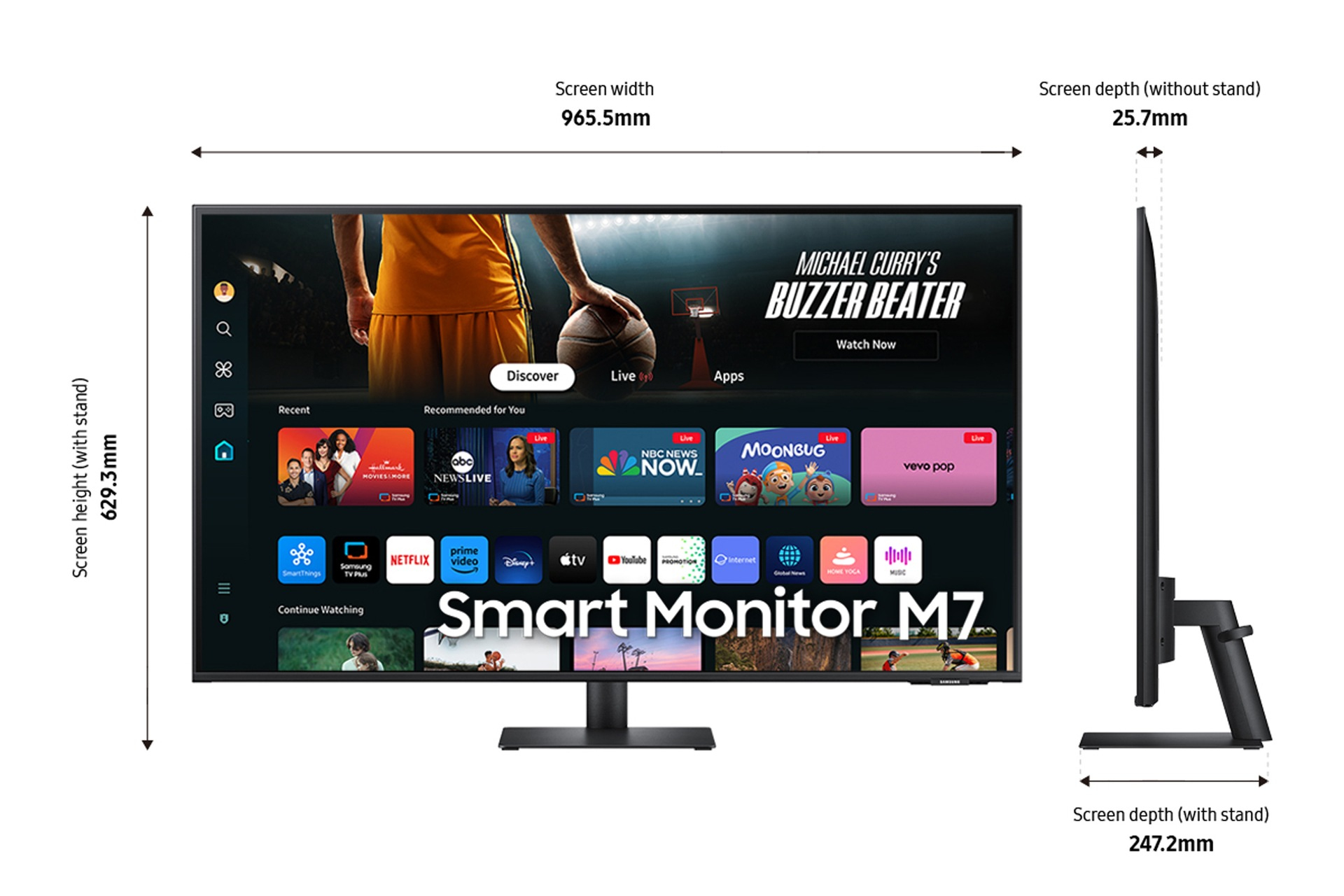 Samsung 43" M70D UHD Smart Monitor with Speakers and a Remote – image 5