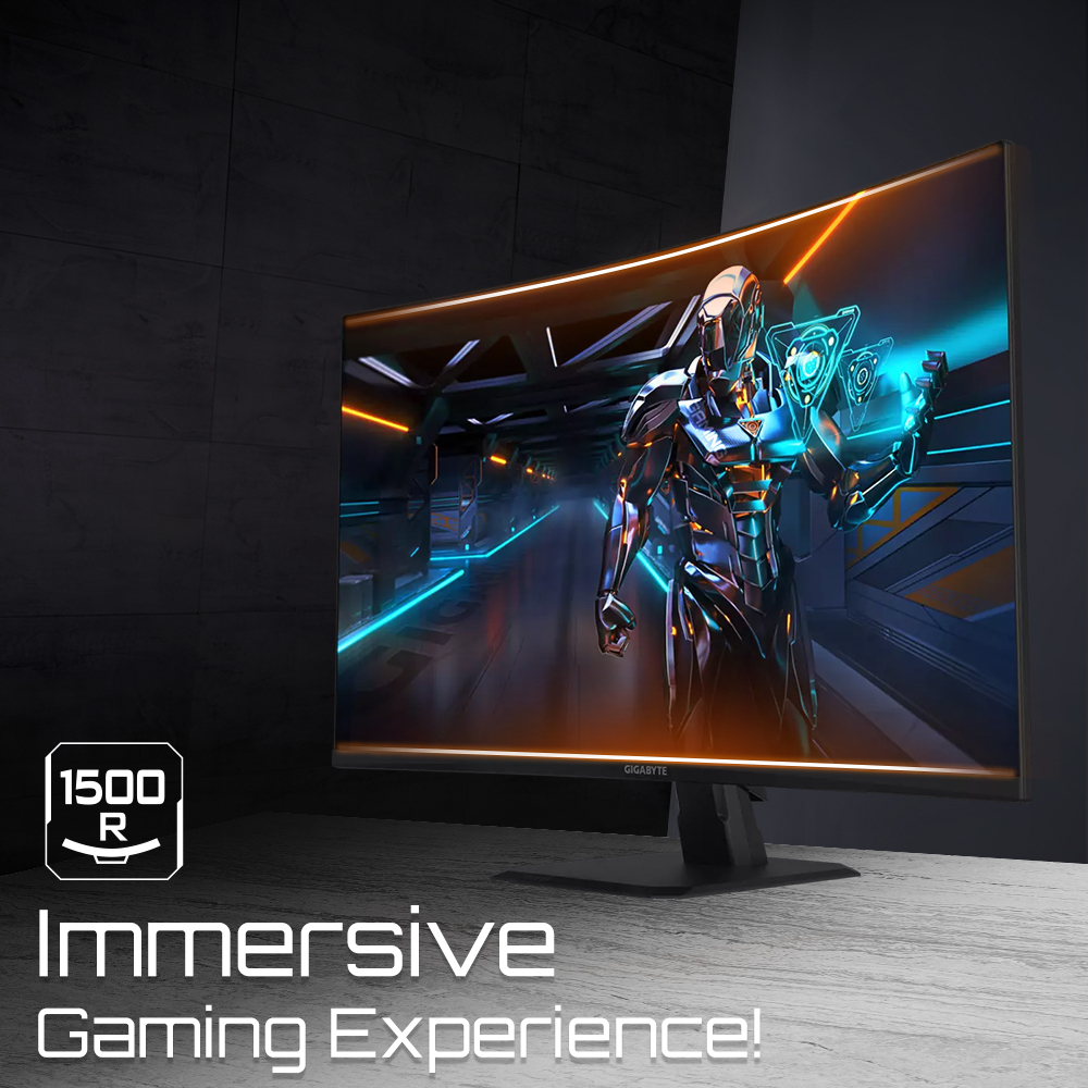 GIGABYTE GS32QC 31.5" QHD Curved Gaming Monitor - 2560 x 1440, 1500R, 165Hz, 1ms, 300 cd/m², FreeSync Premium, HDR Ready, HDMI 2.0, Displayport 1.4 – image 8