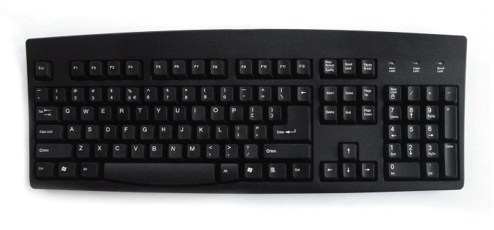 Hypertec KYBAC260-USBBLKUSHY keyboard Universal USB + PS/2 QWERTY English Black