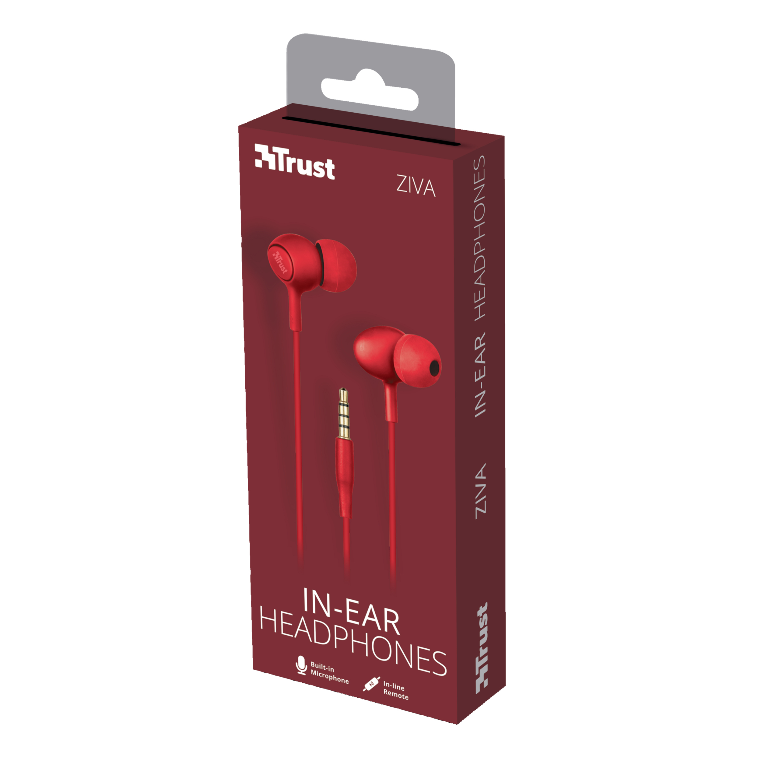 Trust Ziva Headset Wired In-ear Calls/Music Red – image 4