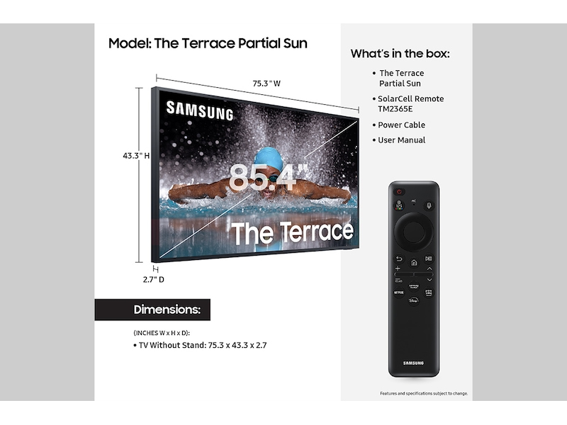 Samsung The Terrace 85" Class Partial Sun Neo QLED 4K LST7C – image 4