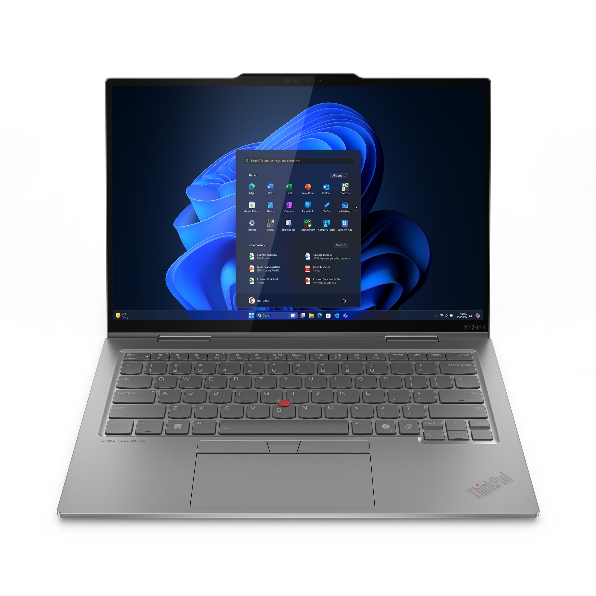 Lenovo ThinkPad X1 2-in-1 Gen 10 Intel Core Ultra 7 258V Ibrido (2 in 1) 35,6 cm (14") Touch screen WUXGA 32 GB LPDDR5x-SDRAM 1