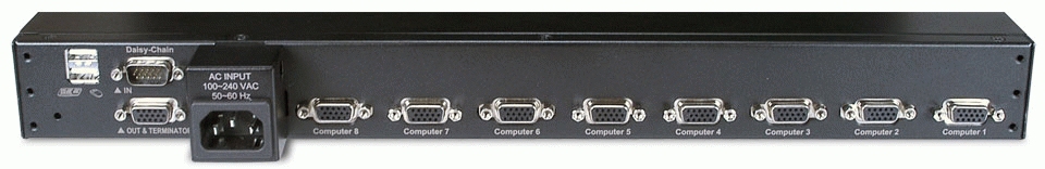 Vertiv 1U 17" single rail LCD rack console w/ integrated 8 port KVM switch and cables - Swiss keyboard and EU power cord – image 2