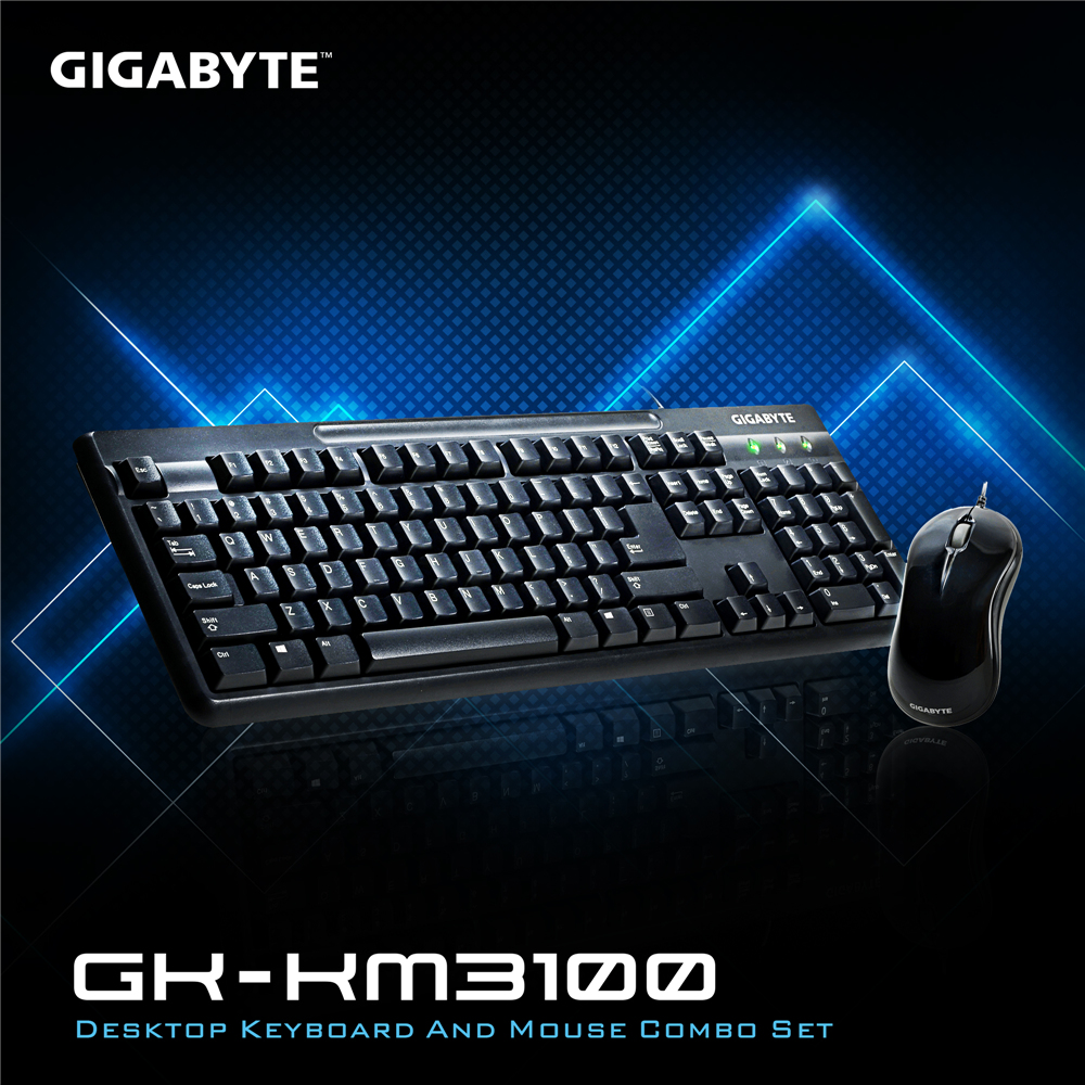 GIGABYTE GK-KM3100 keyboard Mouse included Universal USB US English Black – image 6