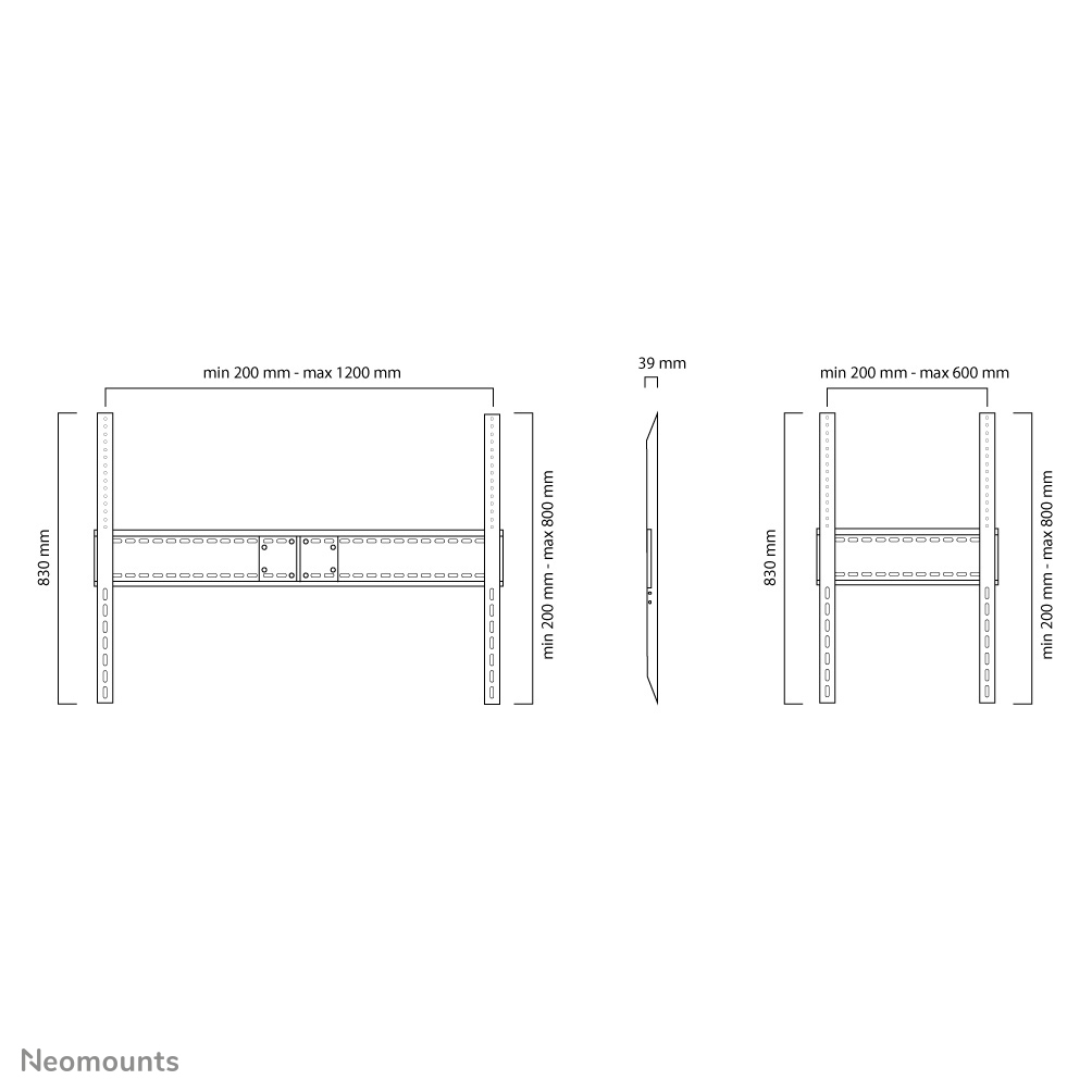 Neomounts LFD-W1500 TV mount wall 60-100" - fixed - landscape and portrait – image 3
