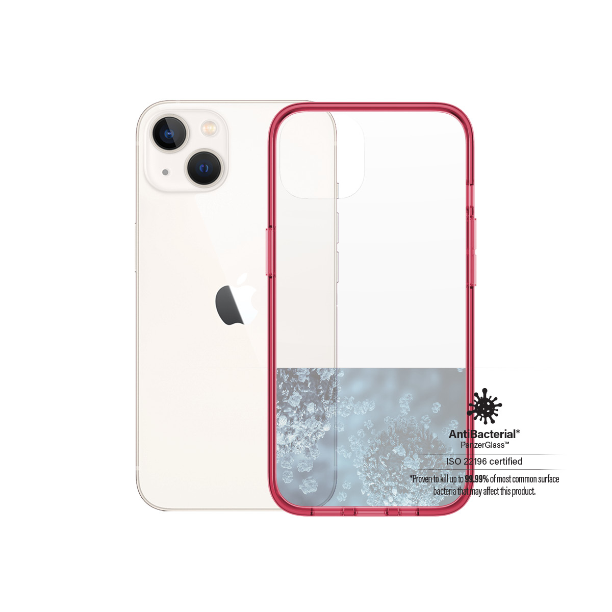 PanzerGlass ® ClearCaseColor™ iPhone 13 - Strawberry – image 1