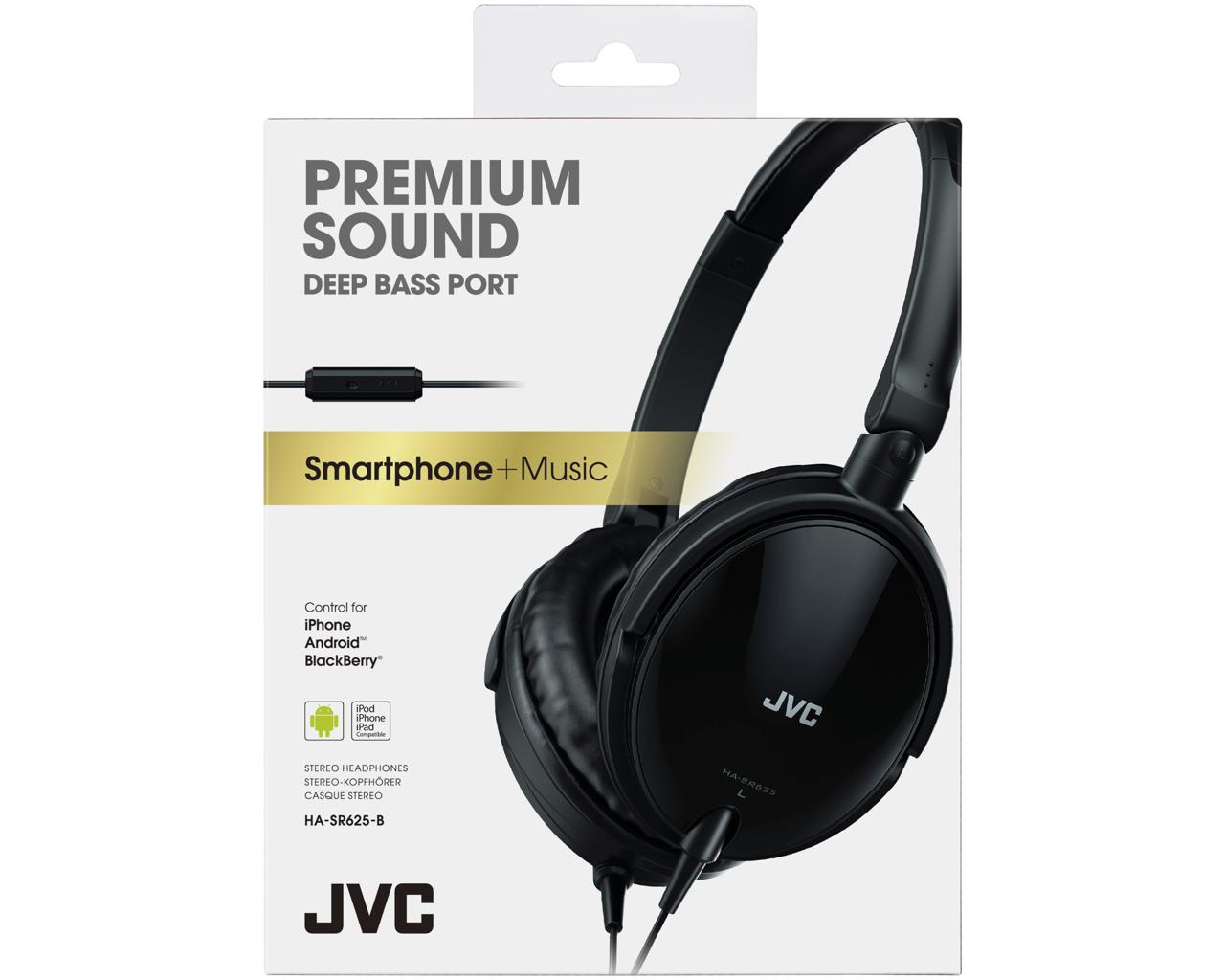 JVC HA-SR625-B-E Around-ear lightweight headphones with remote & mic – image 2