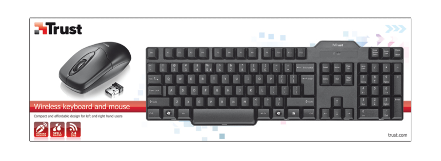 Trust 16600 keyboard Mouse included Home RF Wireless Russian Black – image 4