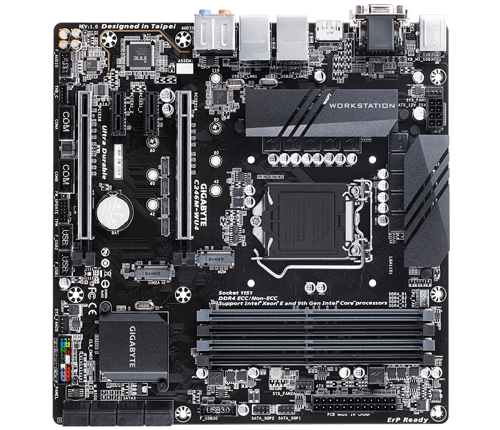 GIGABYTE C246M-WU4 motherboard Intel C246 Express LGA 1151 (Socket H4) micro ATX – image 2