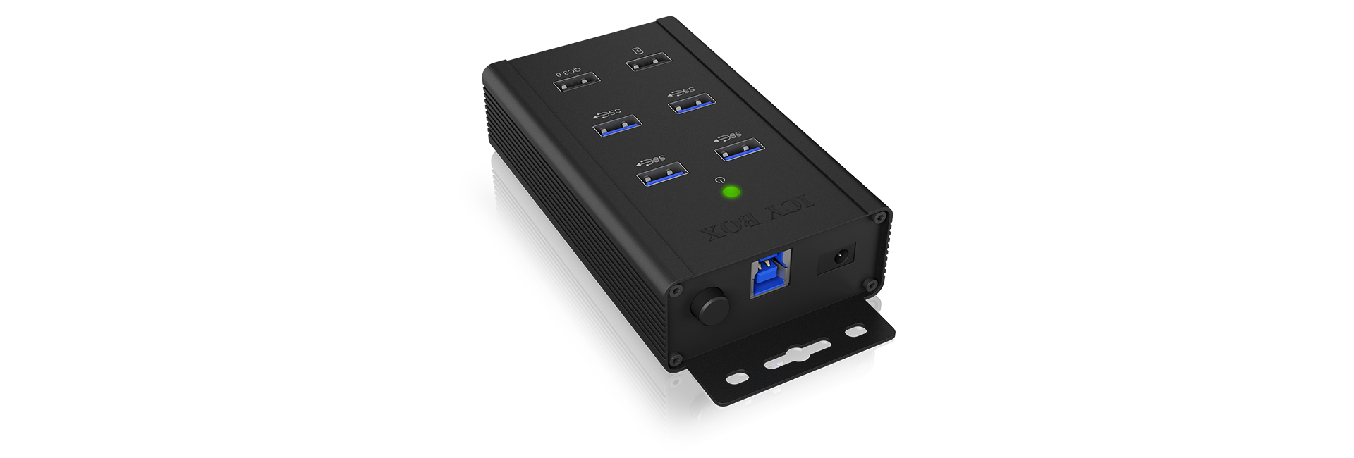ICY BOX IB-HUB1411-QC3 USB 3.2 Gen 1 (3.1 Gen 1) Type-B 5000 Mbit/s Black – image 2