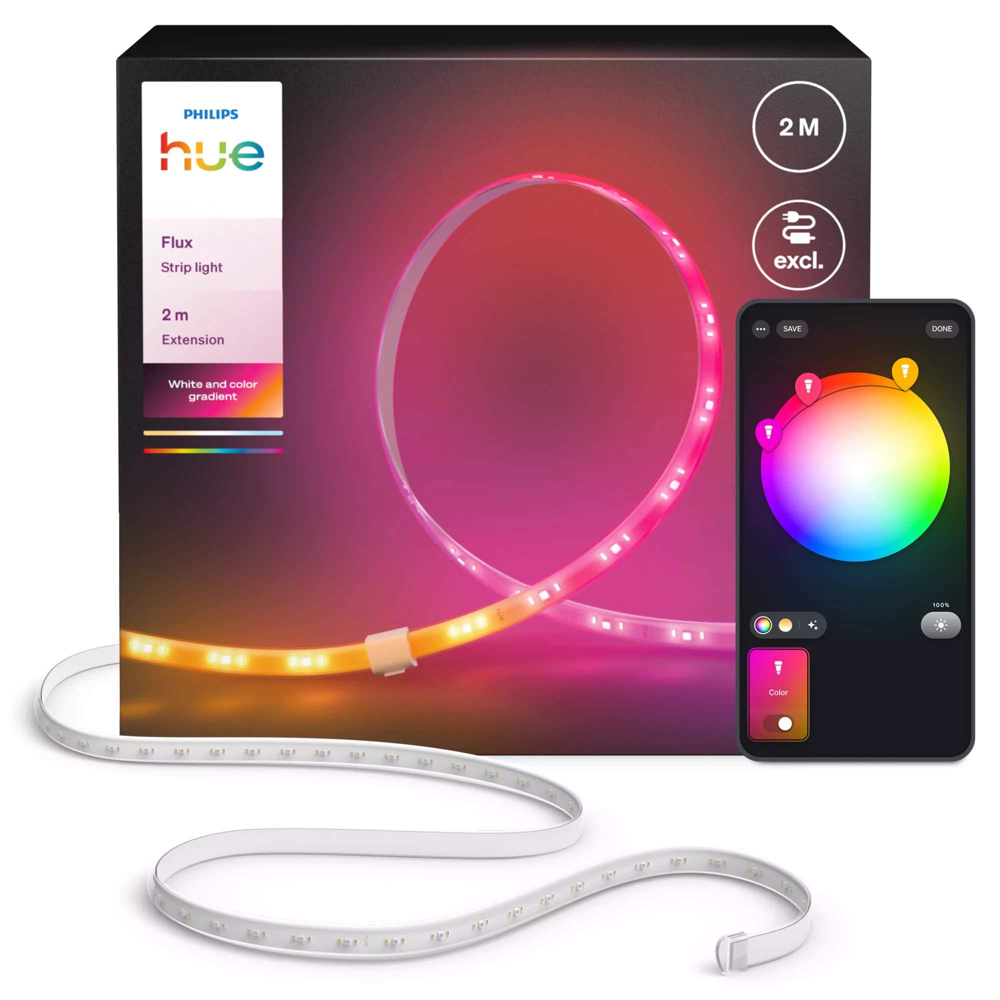 Philips by Signify Philips Hue Flux strip light extension 2 m – image 3