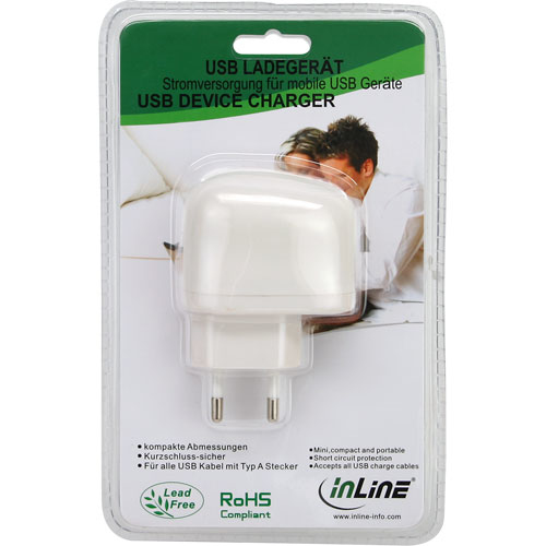 InLine 31500W mobile device charger GPS, Mobile phone, MP3, MP4, Tablet White USB Indoor – image 2