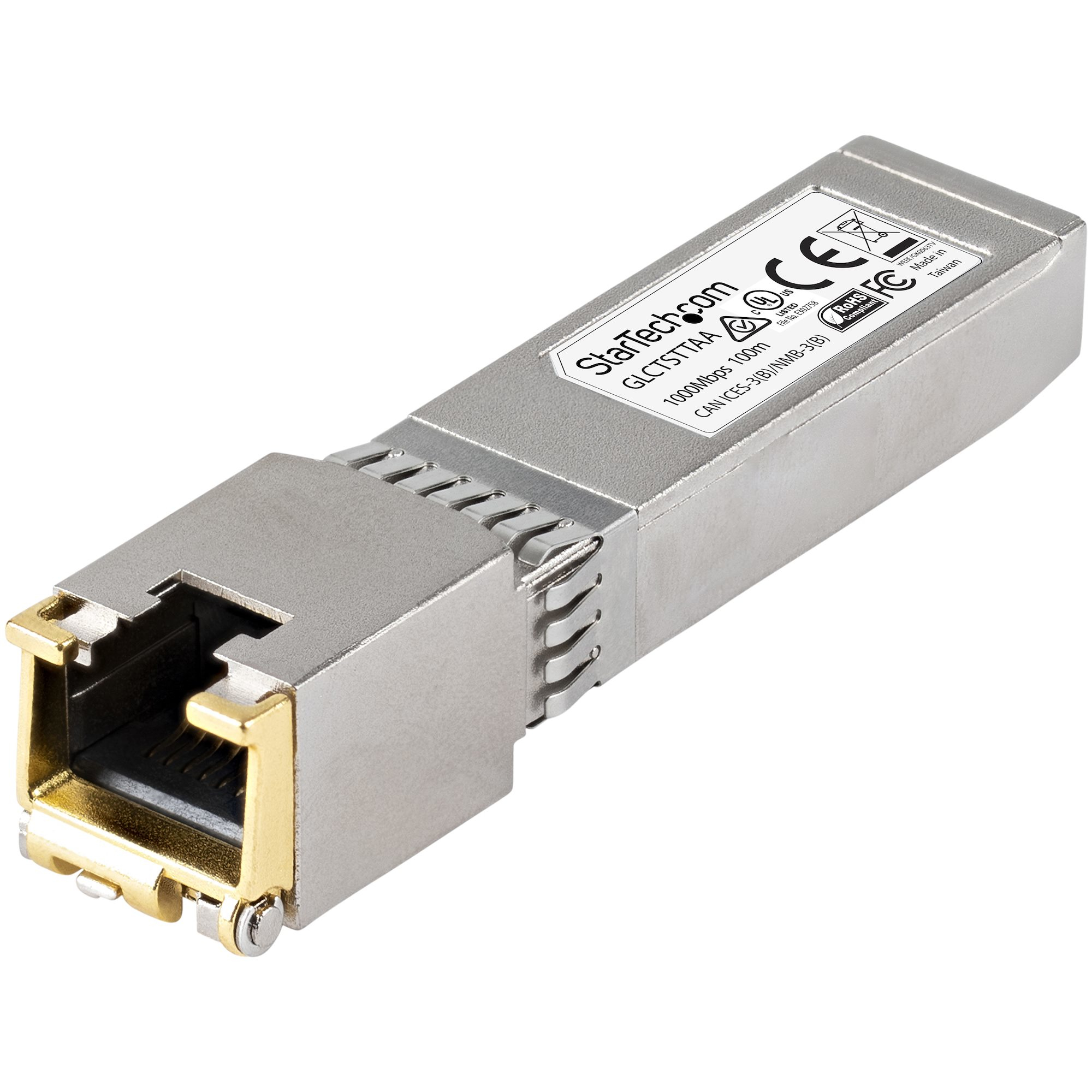 StarTech.com Cisco GLC-T Compatible SFP Module - 1000BASE-T - SFP to RJ45 Cat6/Cat5e - 1GE Gigabit Ethernet SFP - RJ-45 100m - Cisco Firepower, ASR920, IE2000 -