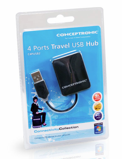 Conceptronic C4PUSB2_V3 interface hub 480 Mbit/s Black – image 3