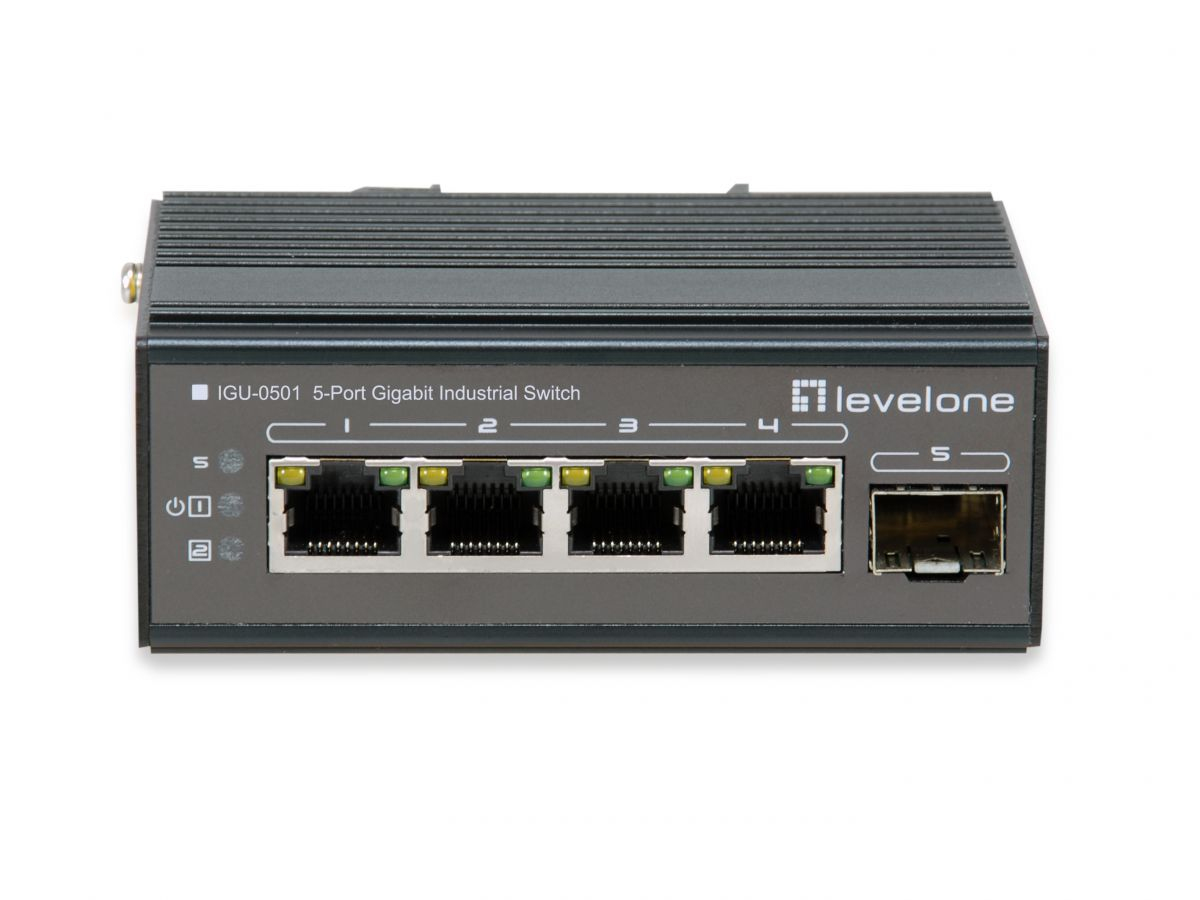 LevelOne Industr.Switch  4xGE/1xGSFP+DIN    unmanaged Metall