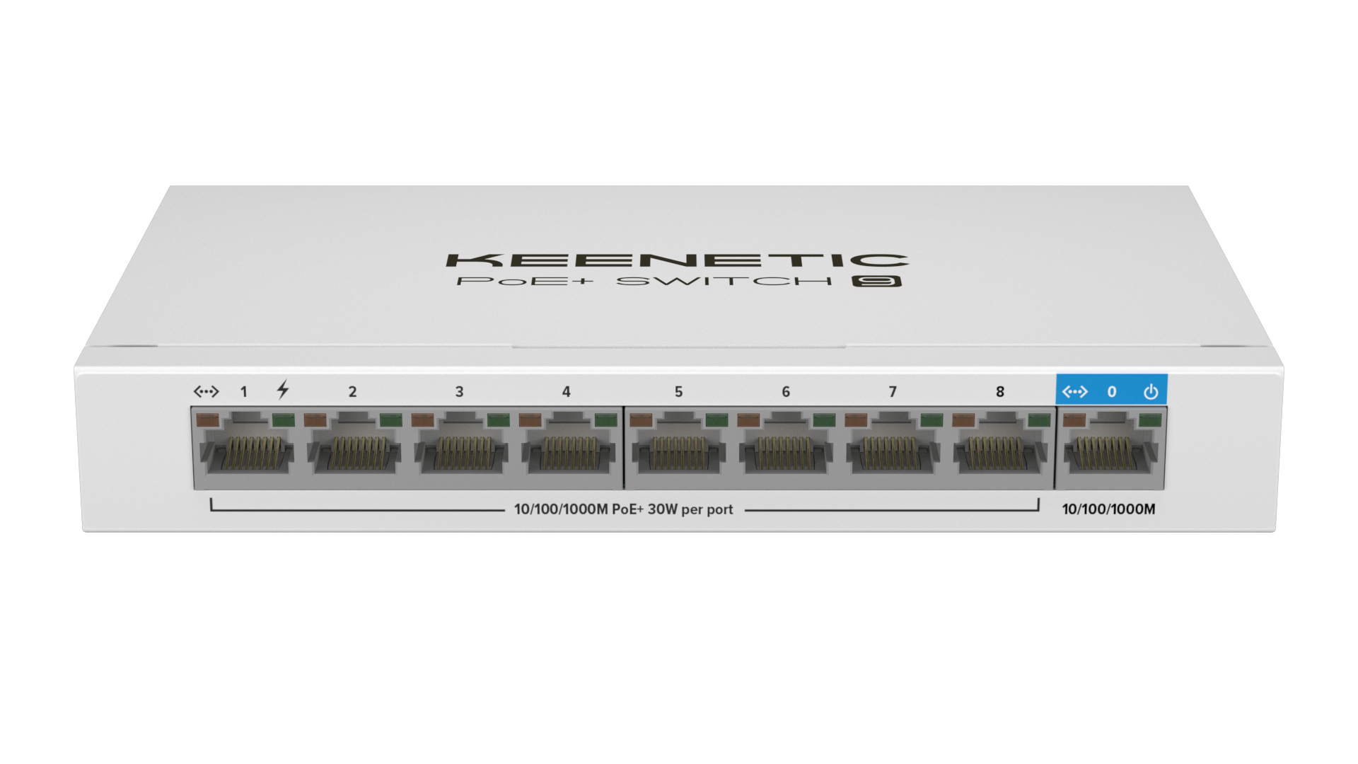 Keenetic PoE+ Switch 9 (KN-4710) 9-Port Gigabit Switch with 8 PoE+ Ports and 120 W Power Budget